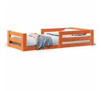 Eleganz Lit en bois de pin massif, 70 x 140 cm, pour enfant ou adolescent, marron cire, durable et stable, idéal pour les petites pièces et l'aménagement naturel