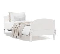 Eleganz Lit en bois de pin massif, 90 x 190 cm, blanc, pour adultes, durable et stable, aspect naturel pour une vie moderne
