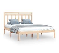 Eleganz Lit en bois massif, 120 x 190 cm, naturel, pour chambre à coucher, chambre d'amis, durable et stable, ergonomie parfaite pour un sommeil réparateur