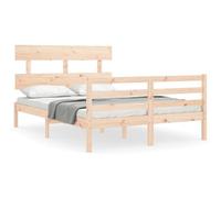 Eleganz Lit en bois massif 140 x 200 cm avec tête de lit - Lit de chambre à coucher en bois solide, durable et stable pour un sommeil réparateur - Design naturel pour les espaces de vie modernes