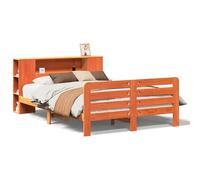 Eleganz Lit en bois massif 150 x 200 cm - Marron ciré - Lit élégant et durable pour chambre à coucher - Design naturel et construction stable - Parfait pour adultes et chambres d'hôtes