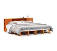 Eleganz Lit en bois massif, 180 x 200 cm, sans matelas, marron ciré naturel, pour chambre à coucher et espace invités, durable et élégant, solution parfaite pour un sommeil réparateur