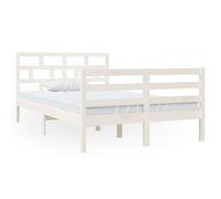 Eleganz Lit en bois massif blanc 120 x 190 cm - Lit pour enfant ou adolescent en bois massif, durable et stable - Parfait pour les petites pièces et les installations modernes