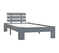 Eleganz Lit en bois massif gris pin 100 x 200 cm - Lit moderne pour adulte durable et élégant - Aspect pin naturel