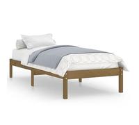 Eleganz Lit en pin massif - 100 x 200 cm - Marron miel - Meuble de chambre à coucher naturel pour un climat intérieur sain - Durable et stable pour un sommeil réparateur
