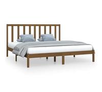 Eleganz Lit en pin massif 200 x 200 cm marron miel - Lit durable et naturel pour chambre à coucher, parfait pour les familles et les couples | Construction stable et design écologique
