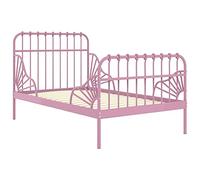 Eleganz Lit gigogne rose en métal 80 x 130/200 cm - Lit enfant peu encombrant avec espace de rangement pour les petits espaces, design durable pour un sommeil sûr des enfants