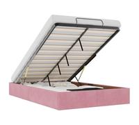 Eleganz Lit ottoman 120 x 200 cm en velours rose - Lit mezzanine peu encombrant avec espace de rangement, idéal pour les petits espaces et les chambres d'adolescents, design luxueux pour un sommeil