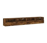 Eleganz Lot de 2 armoires murales pour TV - Chêne fumé - 100 x 30 x 30 cm - Matériau du bois - Armoire moderne pour le salon, peu encombrante et durable