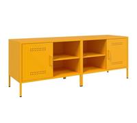 Eleganz Lot de 2 armoires TV, jaune moutarde, 68 x 39 x 50,5 cm, en acier, support de haut-parleur moderne pour salon, robuste et peu encombrant