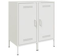 Eleganz Lot de 2 buffets blancs - Ensemble de meubles de salon - Structure en acier et bois - Peu encombrant pour les petits espaces - Rangement moderne