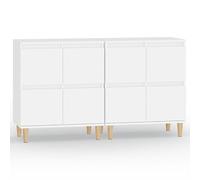 Eleganz Lot de 2 buffets en bois - Blanc - 60 x 35 x 70 cm - Meuble de salon moderne pour petits espaces - Solution de rangement
