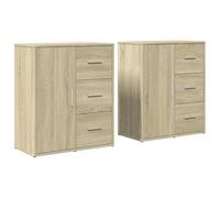 Eleganz Lot de 2 buffets en chêne Sonoma 60 x 31 x 70 cm, meubles de salon, durables et élégants, idéaux pour les petits espaces