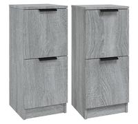 Eleganz Lot de 2 buffets gris Sonoma - En bois - Moderne et peu encombrant - 30 x 30 x 70 cm - Idéal pour les petits espaces et l'aménagement minimaliste