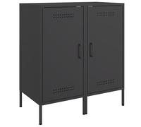Eleganz Lot de 2 buffets noirs - Meuble de salon en acier - Moderne et durable - Peu encombrant pour les petits espaces - 36 x 39 x 79 cm