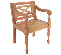 Eleganz Lot de 2 chaises Batavia en bois massif d'acajou - Ottoman classique pour salon et jardin - Durable et élégant - Complément parfait pour les petits espaces