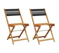 Eleganz Lot de 2 chaises de bistrot en bois massif d'acacia traité à l'huile avec cordon - Meubles de jardin durables pour terrasse et balcon - Chaises en bois stables et résistantes aux intempéries