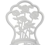 Eleganz Lot de 2 chaises de bistrot en fonte d'aluminium et fonte - Chaises de jardin blanches pour terrasse et balcon - Résistantes aux intempéries et durables - Parfaites pour les sièges d'extérieur