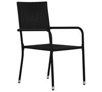 Eleganz Lot de 2 chaises de jardin, empilables, en rotin synthétique et acier, durables et résistantes aux intempéries, parfaites pour la terrasse, le balcon et le jardin