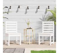 Eleganz Lot de 2 chaises de jardin, en pin massif, blanches, pour terrasse et balcon, robustes et résistantes aux intempéries, 50 x 48 x 91,5 cm