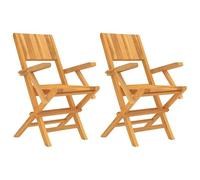 Eleganz Lot de 2 chaises de jardin pliantes en bois de teck massif - Lasure à base d'eau pour une longue durée de vie et une résistance aux intempéries - Peu encombrantes pour terrasse, balcon et