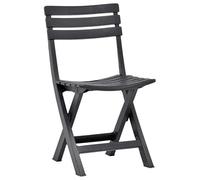 Eleganz Lot de 2 chaises de jardin pliantes, en plastique, anthracite, légères et résistantes aux intempéries, parfaites pour le balcon, la terrasse ou le jardin, peu encombrantes et stables