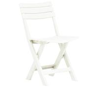 Eleganz Lot de 2 chaises de jardin pliantes, en plastique, blanches, pour terrasse, balcon et jardin, légères, résistantes aux intempéries et peu encombrantes