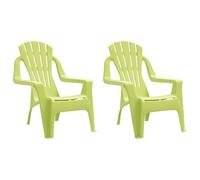 Eleganz Lot de 2 chaises de jardin pour enfant, vertes, 37 x 34 x 44 cm, aspect bois, en polypropylène, durables et légères, pour aire de jeux et jardin, parfaites pour les enfants et les familles