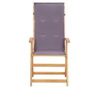 Eleganz Lot de 2 chaises de jardin réglables en bois d'acacia massif avec revêtement en tissu (100 % polyester) - Robuste et résistant aux intempéries - Pour terrasse et jardin