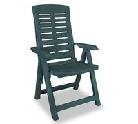 Eleganz Lot de 2 chaises de jardin réglables, en plastique, vertes, légères et résistantes aux intempéries, parfaites pour la terrasse, le balcon ou le jardin, design moderne pour des heures de