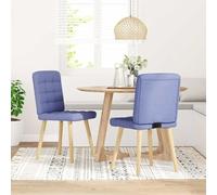 Eleganz Lot de 2 chaises de salle à manger en tissu bleu jean - Ottoman confortable pour salon et salle à manger, durables et élégantes - Complément parfait pour les ménages modernes