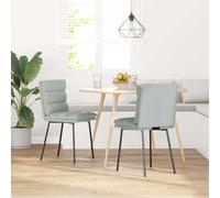 Eleganz Lot de 2 chaises de salle à manger, en velours, gris clair, ottomans modernes, pour salon et salle à manger, rembourrage en velours confortable, peu encombrantes et élégantes
