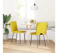 Eleganz Lot de 2 chaises de salle à manger en velours jaune - Ottoman moderne pour salon et salle à manger, confortables et élégantes - Idéal pour les petits espaces