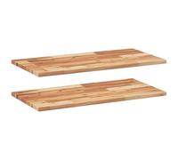 Eleganz Lot de 2 étagères murales en bois d'acacia massif, 100 x 40 x 2 cm, traitées à l'huile, étagères stables pour cuisine, salon ou bureau, design naturel et durabilité