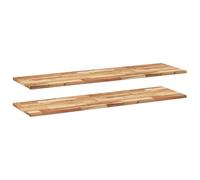 Eleganz Lot de 2 étagères murales en bois d'acacia massif, 120 x 40 x 2 cm, traitées à l'huile, stables et durables, pour le salon, la cuisine ou le bureau, aspect naturel avec un design moderne
