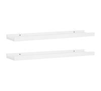 Eleganz Lot de 2 étagères murales en MDF - Blanc - 60 x 9 x 3 cm - Barres murales élégantes pour salon et couloir - Durable et respectueux de l'environnement - Parfait pour les petites pièces et les