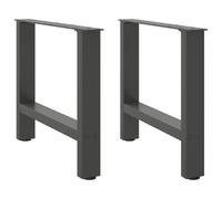 Eleganz Lot de 2 pieds de table anthracite en acier, dimensions 50 x (42-43) cm, robustes et modernes, pour les grandes constructions de table basse