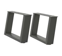 Eleganz Lot de 2 pieds de table basse en forme de U, en acier revêtu par pulvérisation, anthracite, 40 x (30-31) cm, pieds de meubles stables et durables, pour salon et bureau