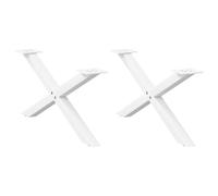 Eleganz Lot de 2 pieds de table blancs en forme de X en acier, dimensions 70 x (30-31) cm, idéaux pour les constructions de table grandes et esthétiques