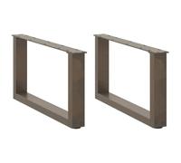 Eleganz Lot de 2 pieds de table en acier naturel en forme de U pour tables basses, dimensions : 60 x (30-31) cm, pieds de table de qualité supérieure et durables pour les grandes constructions