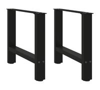 Eleganz Lot de 2 pieds de table noirs en acier, dimensions 50 x (42-43) cm, robustes et modernes, pour les grandes constructions de table
