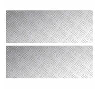 Eleganz Lot de 2 plaques ondulées en aluminium antidérapantes 80 x 30 cm - Tôle métallique pour sols antidérapants - Idéal pour les garages, les ateliers et l'industrie - Durable et stable