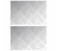 Eleganz Lot de 2 plaques ondulées en aluminium, tapis en caoutchouc naturel antidérapant, 30 x 20 cm, idéal pour les entrées, les garages et les ateliers, durable et respectueux de l'environnement