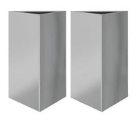 Eleganz Lot de 2 pots de fleurs triangulaires, 50 x 43 x 75 cm, en acier galvanisé, durables et résistants aux intempéries, idéaux pour le jardin, le balcon et la terrasse
