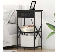 Eleganz Lot de 2 tables de chevet - Aspect chêne noir - 41 x 31 x 76 cm - Avec étagère - Paire de tables de chevet modernes en bois pour chambre à coucher - Peu encombrantes et élégantes