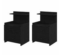 Eleganz Lot de 2 tables de chevet avec 2 tiroirs en bois - Commodes de chambre à coucher - 40 x 36,5 x 62 cm - Peu encombrantes et élégantes