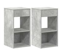 Eleganz Lot de 2 tables de chevet avec tiroir, moderne, gris béton, 35 x 34 x 66,5 cm, peu encombrantes et élégantes, pour chambre à coucher