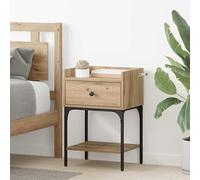 Eleganz Lot de 2 tables de chevet en bois de style maison de campagne - Chêne - 40 x 29 x 60 cm - Paire de tables de chevet modernes pour chambre à coucher - Durable et stable