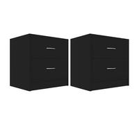 Eleganz Lot de 2 tables de chevet en bois - Noir - 40 x 30 x 40 cm - Tables d'appoint modernes pour chambre à coucher et salon - Peu encombrantes et stables