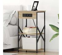 Eleganz Lot de 2 tables de chevet en chêne Sonoma en bois 41 x 31 x 76 cm - Élégantes et peu encombrantes pour les petits espaces - Durable et stable